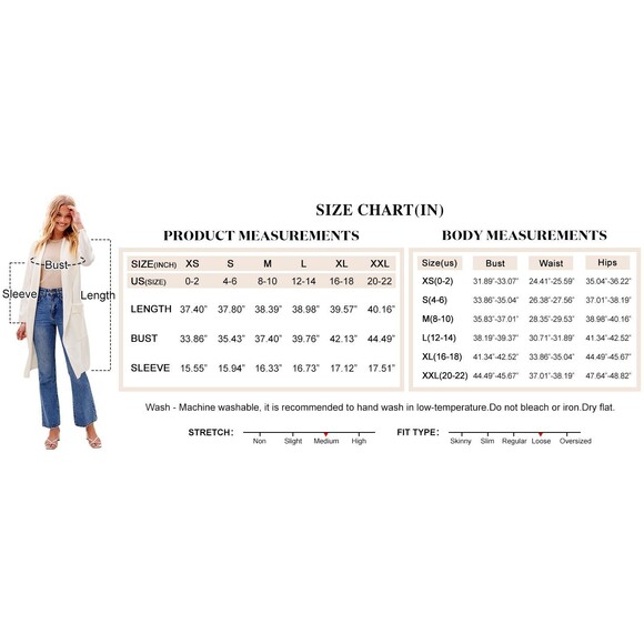 ANRABESS Women's Long Cardigan Fall Fashion Casual Oversized Knit Sweater, Small - Picture 7 of 13